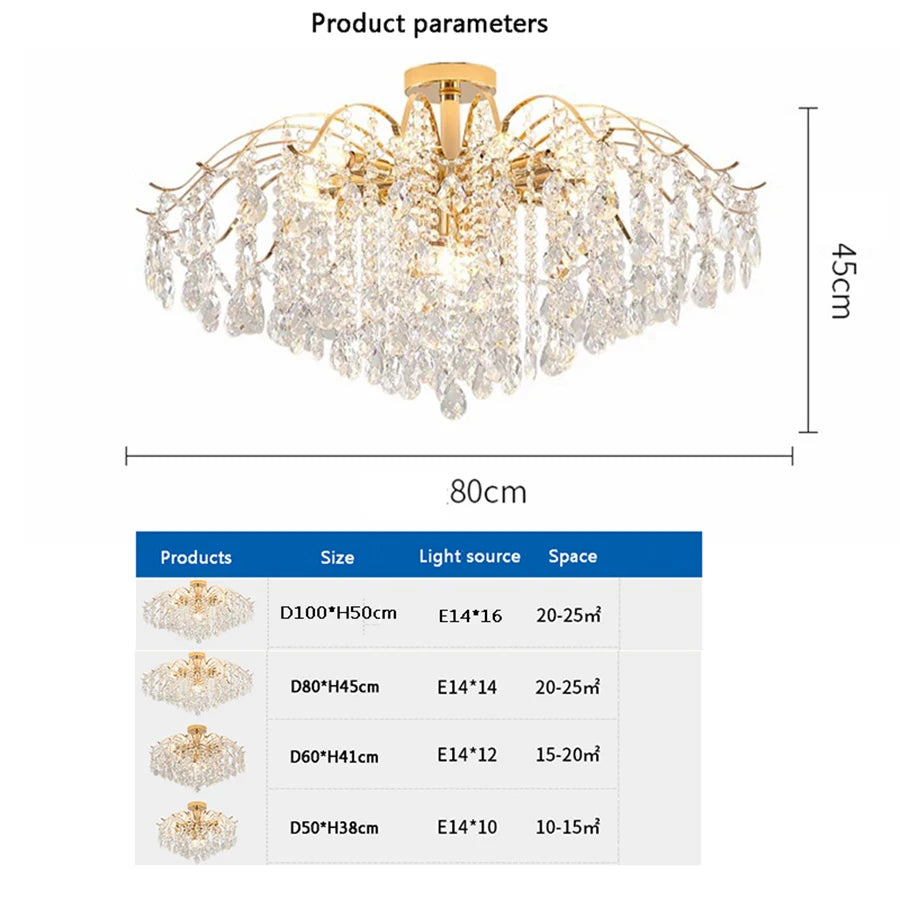 Modern Luxury Crystal Ceiling Chandelier For Living Room Dining Room Bedroom Ceiling Lamp LED Lights Home Appliance AC85-260V