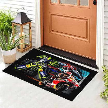 Motorcycle Carpet Garage Mat Racing Cool Moto Display Motorcycle Display Mat Hallway Anti-slip Home Decoration Rug Customized