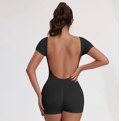 Sporty Jumpsuit Sport Outfit For Woman Sportswear U-Back Sports Overalls Gym Wear Women Bodycon One-piece For Fitness Yoga