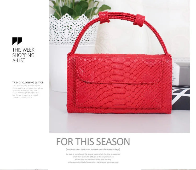 Luxury Snake Pattern Chain Flap Handbags Evening Clutches Crossbody Messenger Shoulder Bags Women Female Ladies Luxurious Purses