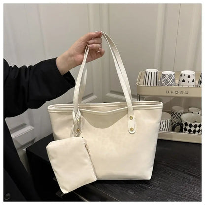 Vintage Leopard Print Women Tote Bag PU Leather Large Capacity Underarm Bag with Mini Bag Briefcase Bags