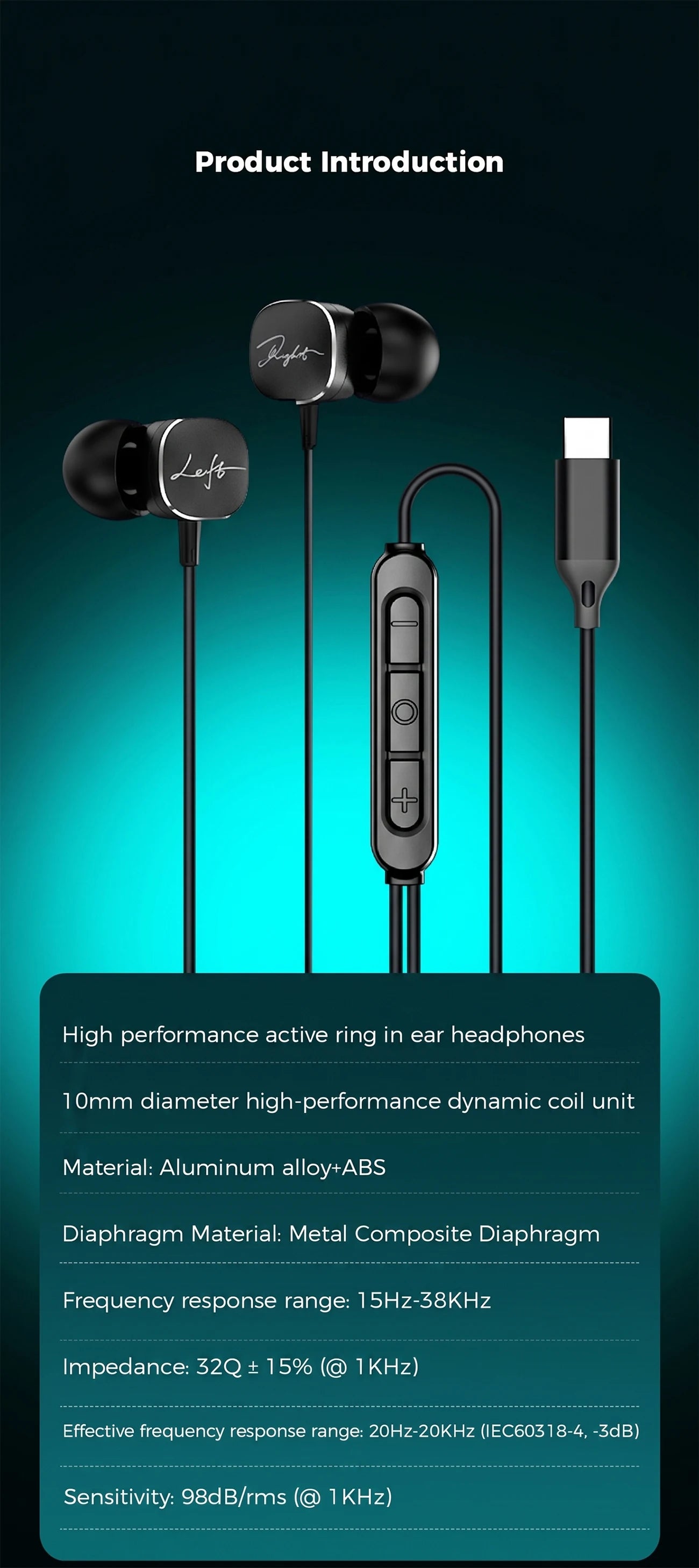 Type C Wired Headphones HiFi Bass Stereo Volume Control Headset In HD Mic Wired Earbuds For Samsung Galaxy S26 S25 S24 Earphones