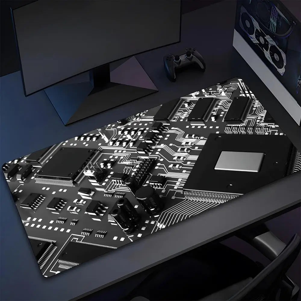 Black Circuit Board Pattern Mouse Pad High Quality Natural Rubber Mouse Pad The Most Professional Washable Laptop Mouse Pad