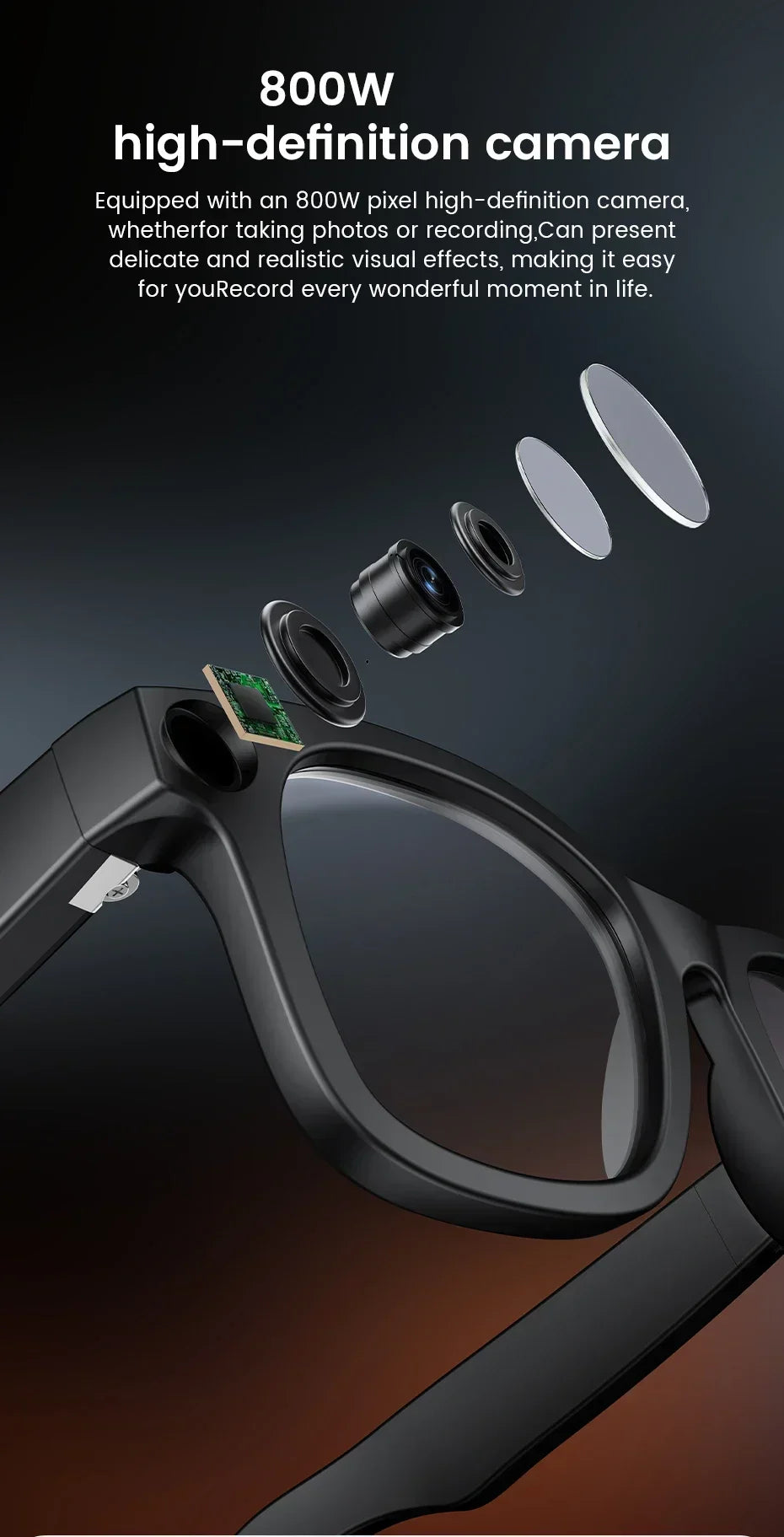 2026 Smart Glasses With AI Voice Assistant AI Voice Wake Up AI Photo Recognition New Intelligent Q&A Interactive Eyewear