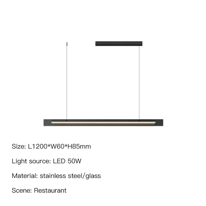 Nordic Long Glass Ceiling Chandelier Dimmable for Table Dining Room Kitchen Island Office Pendant Lights Decor Hanging Fixture