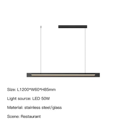 Nordic Long Glass Ceiling Chandelier Dimmable for Table Dining Room Kitchen Island Office Pendant Lights Decor Hanging Fixture