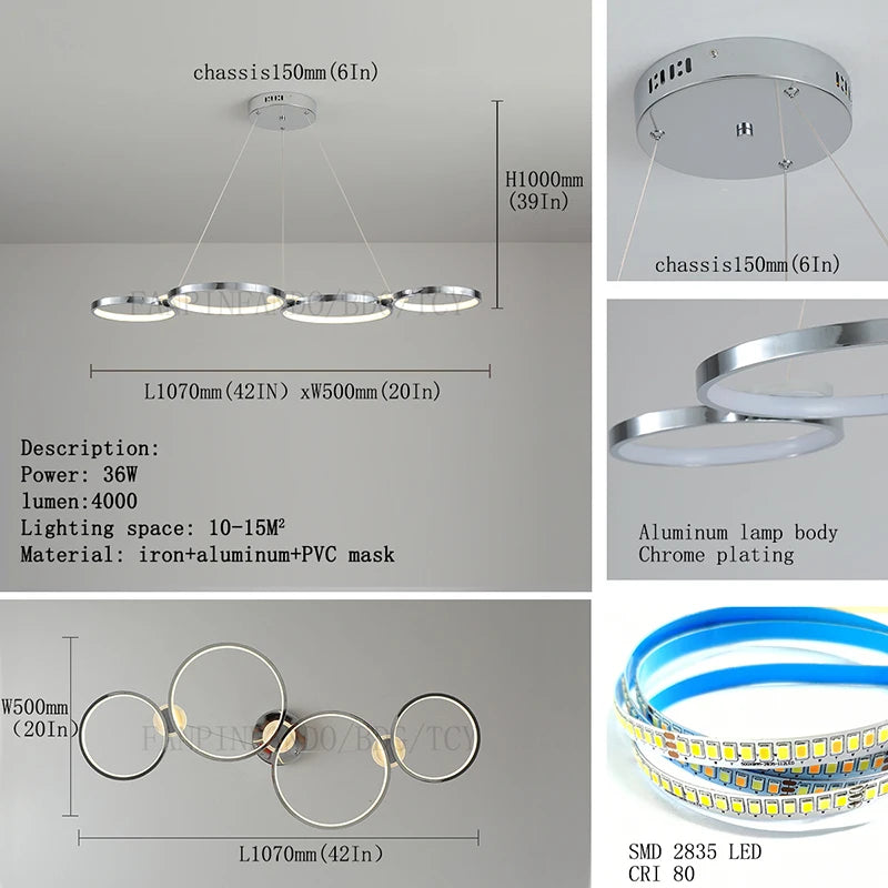 living room chandelier,Dimmable ceiling pendant chandelier,Led pendant lights for dining room kitchen Gold/chrome/black lustrs