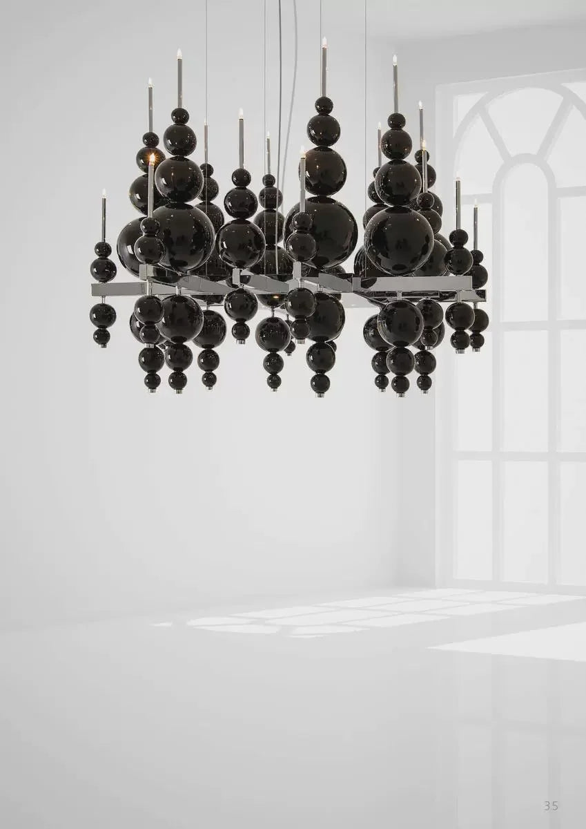 Modern Black Pendant Chandelier Lights For Dining Room Kitchen Living Room Bedroom Creative White Ceiling Chandelier