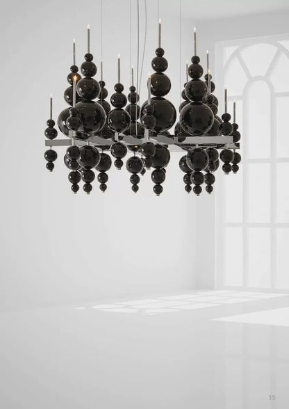 Modern Black Pendant Chandelier Lights For Dining Room Kitchen Living Room Bedroom Creative White Ceiling Chandelier