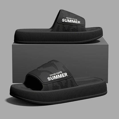 Men Summer Slippers Soft Sole EVA Sandals Non Slip Platform Soft Home Slides Outdoor Beach Shoes Unisex Bathroom Slippers