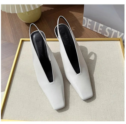 Sandals Luxury Brand Sexy Dress Shoes Elegant Chunky High Heeeled Pumps Sexy Pointed Toe Evening Shoes Women Shoes V Cut Shoes
