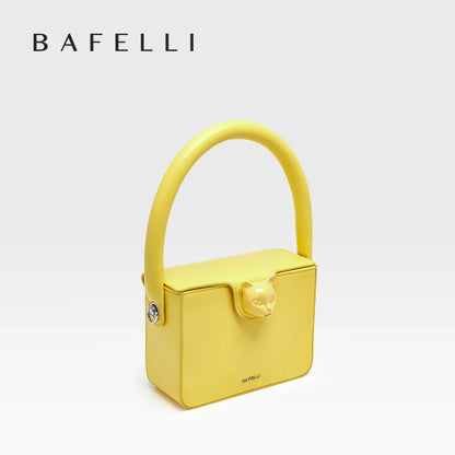 BAFELLI 2026 BAGS FOR WOMEN'S HANDBAG FASHION TREND BOXY LUXURY DESIGNER BRAND GENUINE LEATHER ORIGINAL FLAP PURSE EVENING CAT