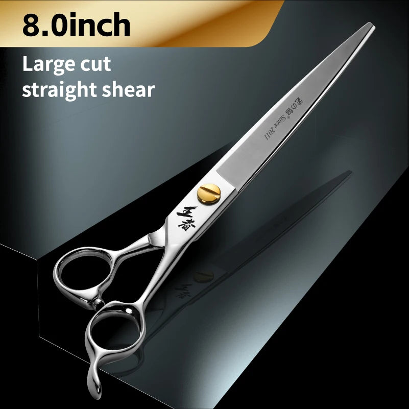 Fenice King Series VG10 Steel 7/7.5/8 Inch Professional Pet Dogs Grooming Scissors Straight Curved Thinnier Chunker Shears Tools