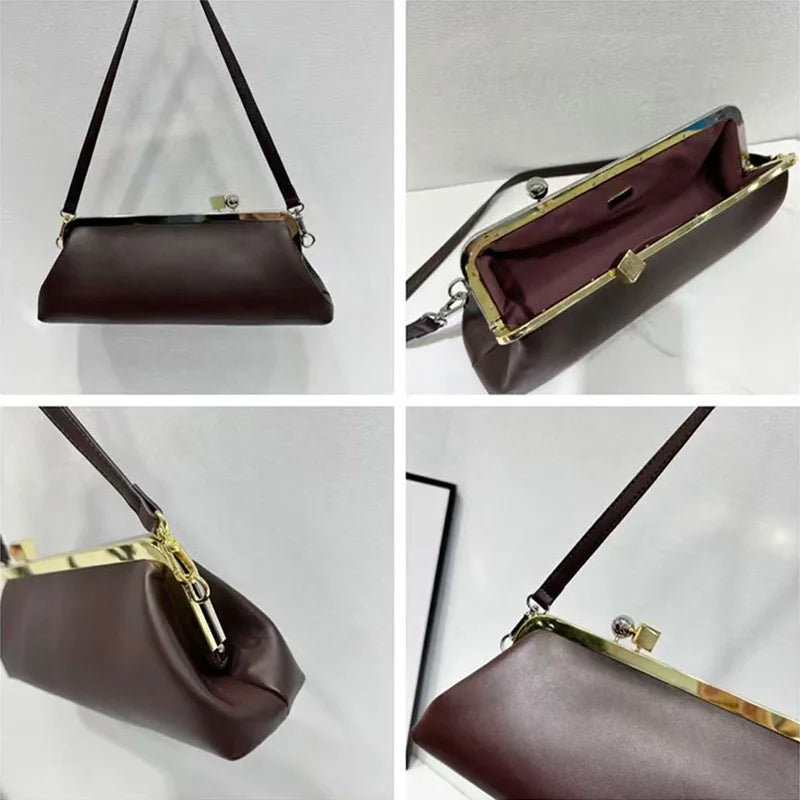Women Long Armpits Clutch Bag With Removable Shoulder Strap Fashionable Party Bag Luxury Designer Clip Handbag Purses For Ladies