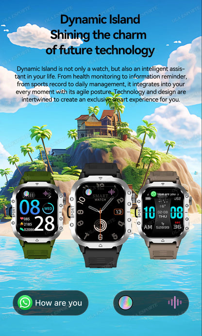 2026 New Rugged Military GPS Smart Watch Men Bluetooth Call Health Monitoring Sports 5ATM Waterproof Smartwatches Man Pk HW12