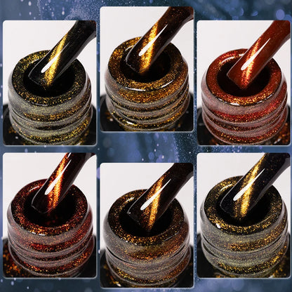 7.5ml Golden Light  Magnetic Gel Golden Gems Magnetic Gel Nail Polish Cat Nail Sparkling Glitter Semi Permanent Varnish