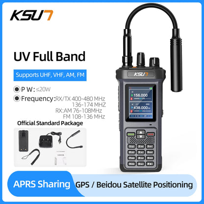 KSUN UV122D Walkie Talkie 20W high power AM FM Long Range Two Way Radio Supports Type-C fast charging ham radio Walkie Talkie