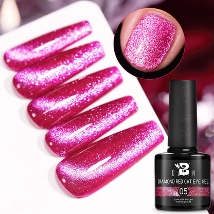 AWStorG 5ML Colorful Laser Cat Magnetic Gel Blue Glitter Shine Soak Off  Semi Permanent  UV Gel Nail Art Varnish Nail Supplies
