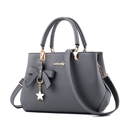 Women Messenger Bags With Flower Pendant Office Ladies Fashion Totes Pure Handbag For Female New Crossbody Shoulder Bags