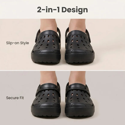 Lightweight Men EVA Slides Solid Color Breathable Hollow Slippers for Travel Beach Daily Home Use