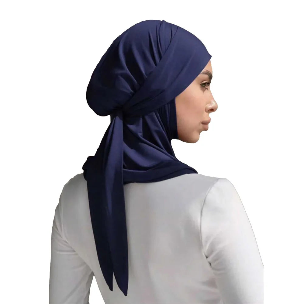 Bandage Instand Hijab Scarf for Muslim Women Plain Headscarf Head Wraps Islamic Turban Femme Musulman Headband Scarves