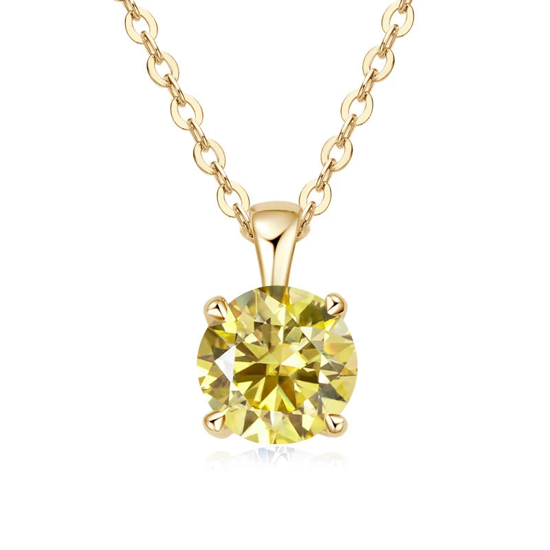 1.0 Carat Moissanite Pendants for Women Classic Wedding Necklace Original S925 Sterling Silver Jewelry