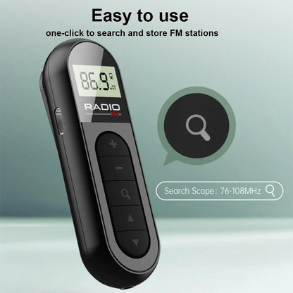 Rechargeable Portable FM Radio Pocket Digital Radio,Transistor Walkman Small Radio On Batteries for Hiking Walking