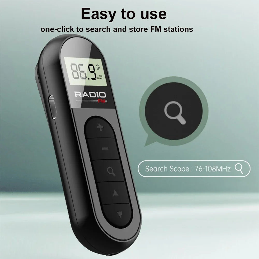 Rechargeable Portable FM Radio Pocket Digital Radio,Transistor Walkman Small Radio On Batteries for Hiking Walking