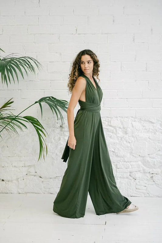 Elegant Palazzo Jumpsuit for Bridesmaids Multiway Convertible Jumpsuit Formal Multi Wrap Wedding Dress Cocktail Floor Jumpsuits