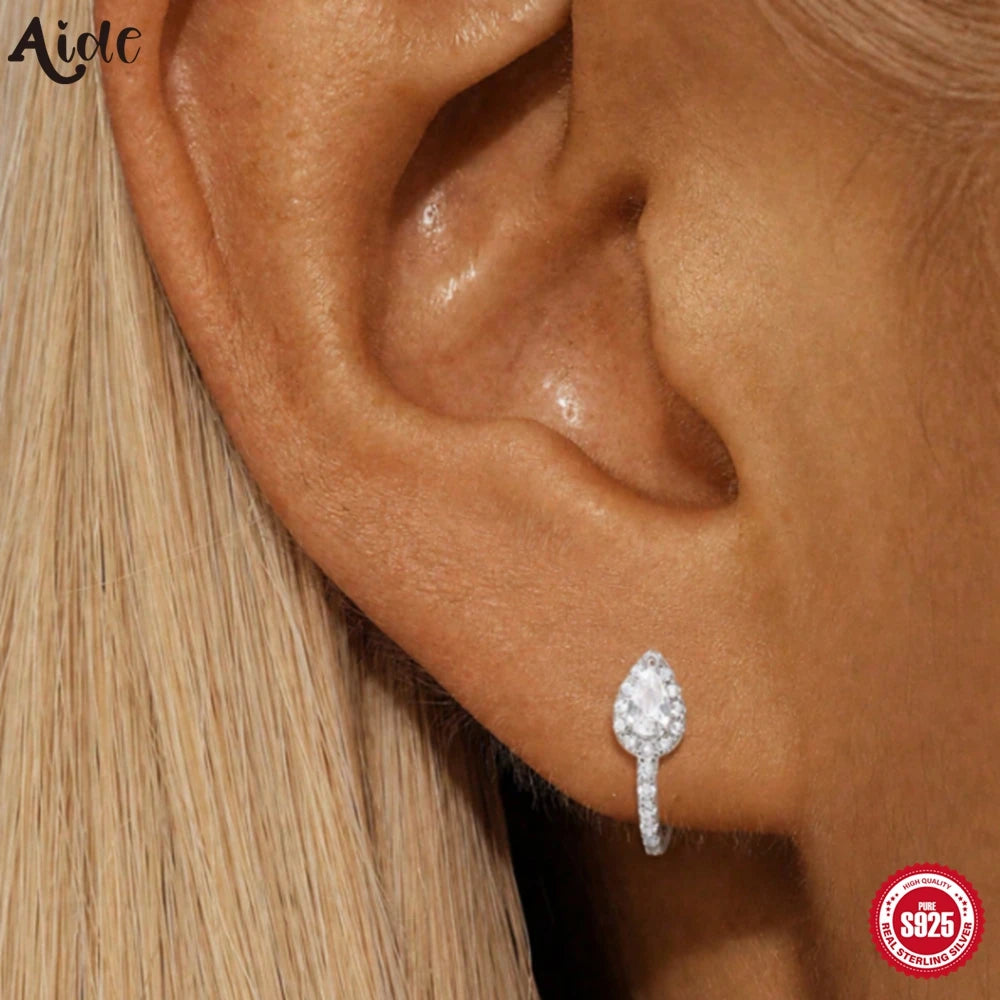 Aide 1PC 925 Sterling Silver INS Zircon Diamond Stud Earring Stud, Suitable For Women Daily Wear, Wedding Party, Valentine's Day