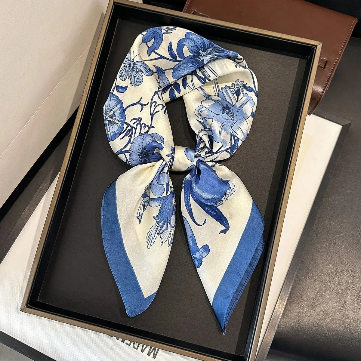 2025 New Paisley Print Silk Scarf for Women Square Hijab Soft Neck Tie Female Fashion Decoration Silk Headscarf 70*70cm Kerchief