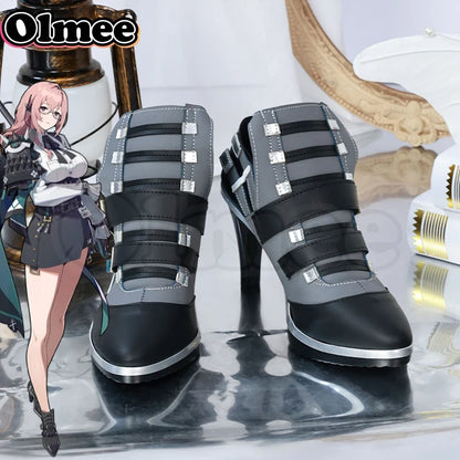 [Olmee] In Stock Tsukishiro Yanagi Cosplay Shoes ZZZ Zenless Zone Zero Long High Heels Boots Halloween Xmas