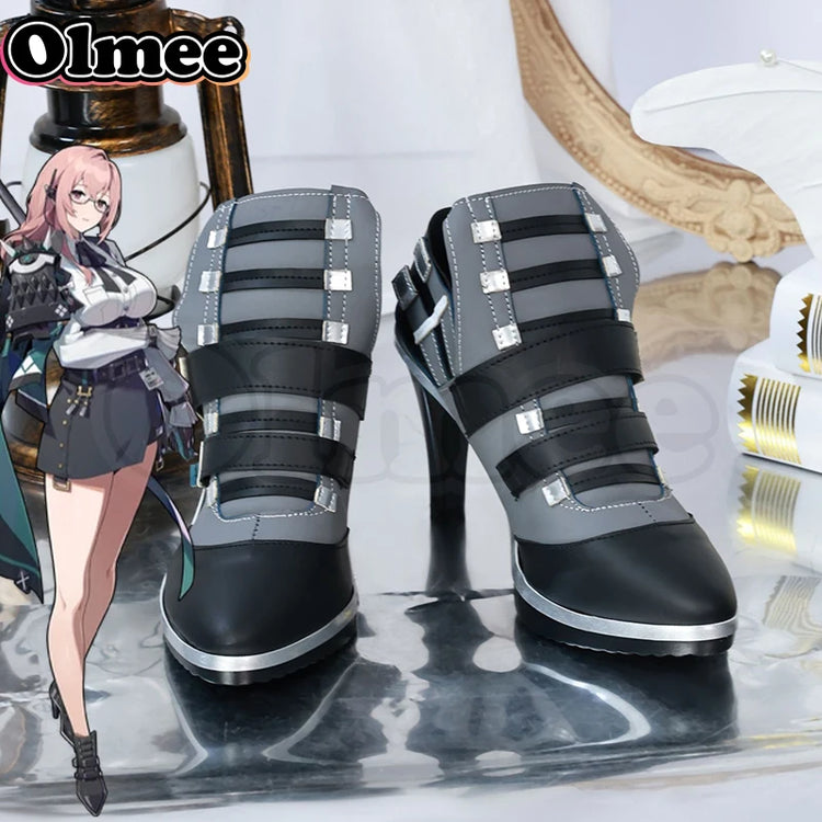[Olmee] In Stock Tsukishiro Yanagi Cosplay Shoes ZZZ Zenless Zone Zero Long High Heels Boots Halloween Xmas