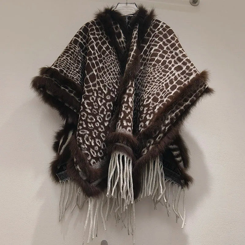 2025 Women Real Fox Fur Shawl High Quality Fashion High Quality Hot sale Female Wool Wrap