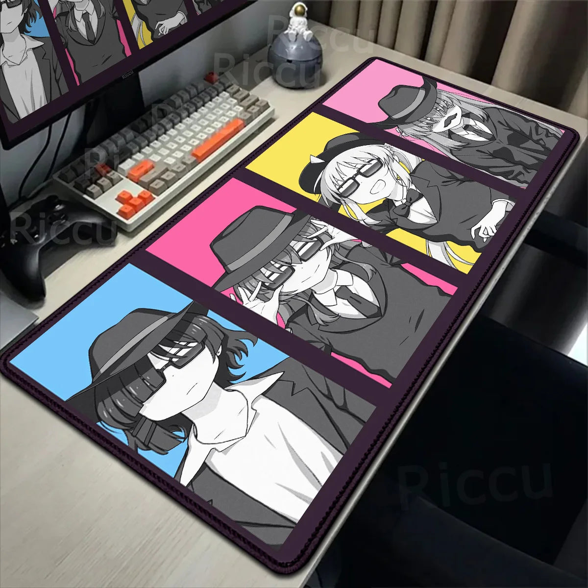Anime HD Print Mouse Pad Bocchi The Rock Large Gaming Mousepad Rubber Computer Mouse Mat Gamer Locking Edge Accessories Non-slip