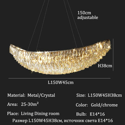 Luxury Crystal Modern Ceiling Chandeliers Dining Table Light Lustre Led Ceiling Lights Home Decor Suspension Chandelier Żyrandol