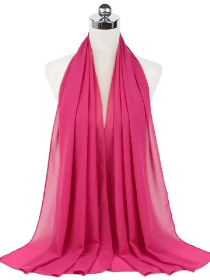 New Fashion Women Solid Chiffon Headscarf Ready To Wear Instant Hijab Scarf Muslim Shawl Islamic Hijabs Arab Wrap Head Scarves