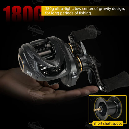 SeaKnight Brand FALCAN IV DC 8.1:1 Series Baitcasting 10+1BB Carbon Fiber Drag System 7kg/15lbs Brass Gear Power Fishing Reel
