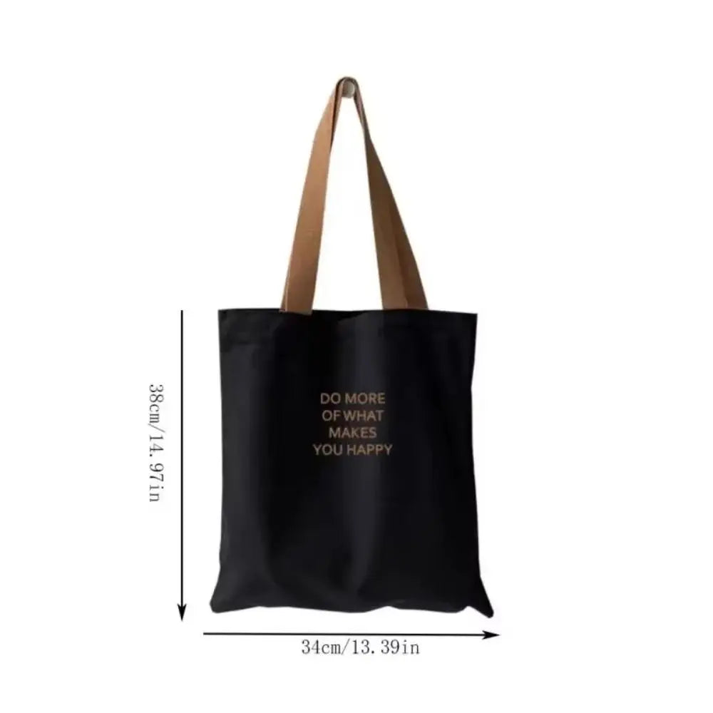 Trendy Canvas Tote Bag High Capacity Eco Reusable Bag Shopper Bags Girl Power Shoulder Strap Underarm Bags for Ladies
