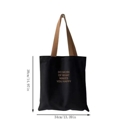 Trendy Canvas Tote Bag High Capacity Eco Reusable Bag Shopper Bags Girl Power Shoulder Strap Underarm Bags for Ladies