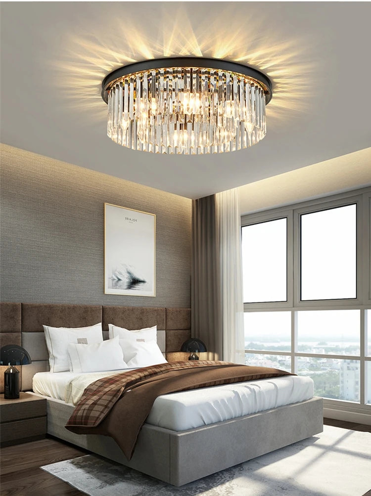 Nordic Designer Luxury Ceiling Chandeliers Modern LED Crystal Pendant Lights for Bedroom Living Room Light Fixtures