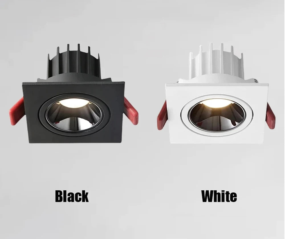 Recessed LED Ceiling Lamp 9W 12W 15W Single/Double Head LED Spot Lights COB Anti-Glare Downlight For Home Office Store Indoor