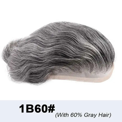 Toupee French Lace In Front Wigs For Man Mono Lace Men's Hair Prosthesis Men's Wigs Human Hair Mono PU Wig Male Hair Prosthesis