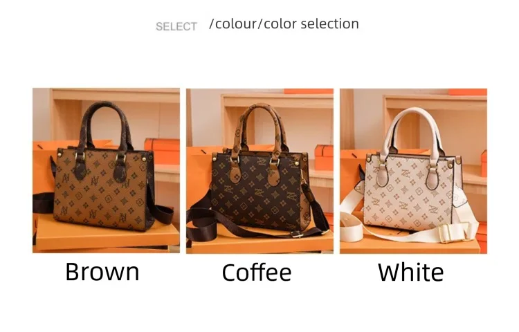 Elegant Retro Women's Tote Bag Single Shoulder Crossbody Bag Floral Print Ladies Handbag Luxury Texture Commuter Messenger Bag