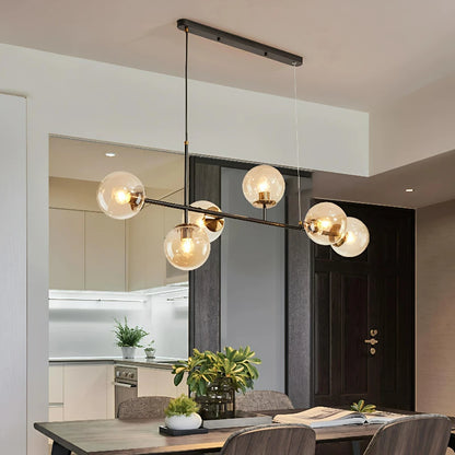Northern Europe Dining Room Chandeliers Designer One Character Long Strip Pendant Lamp Decoration Maison LED Lights