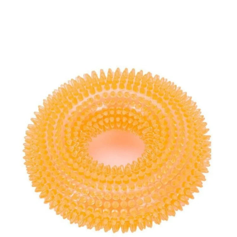 Spiky Ring Tire Dog Chew Toy Squeaky Sound Durable TPR Material Pet Teeth Grinding Cleaner Interactive Molar Toy for Dogs