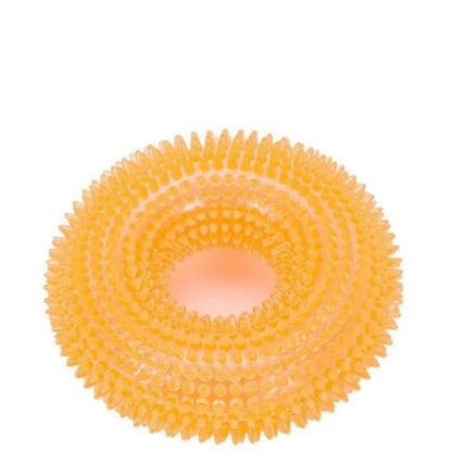 Spiky Ring Tire Dog Chew Toy Squeaky Sound Durable TPR Material Pet Teeth Grinding Cleaner Interactive Molar Toy for Dogs