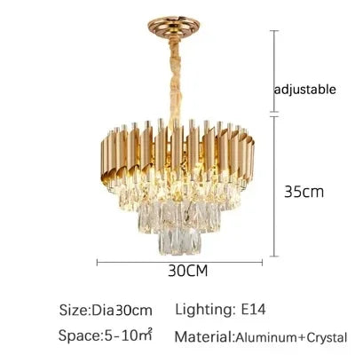 Luxury Crystal Pendant Lamp Lustre Home Decor Ceiling Chandelier Modern Dining Room Kitchen Bedroom Living Room Hanging Lights