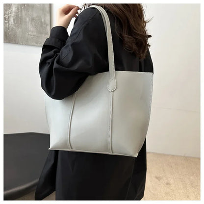 Retro Faux Leather Shoulder Bag, Large Capacity Office Commuter Handbag,Top Handle Purse Durable Work Laptop Tote Bags for Women