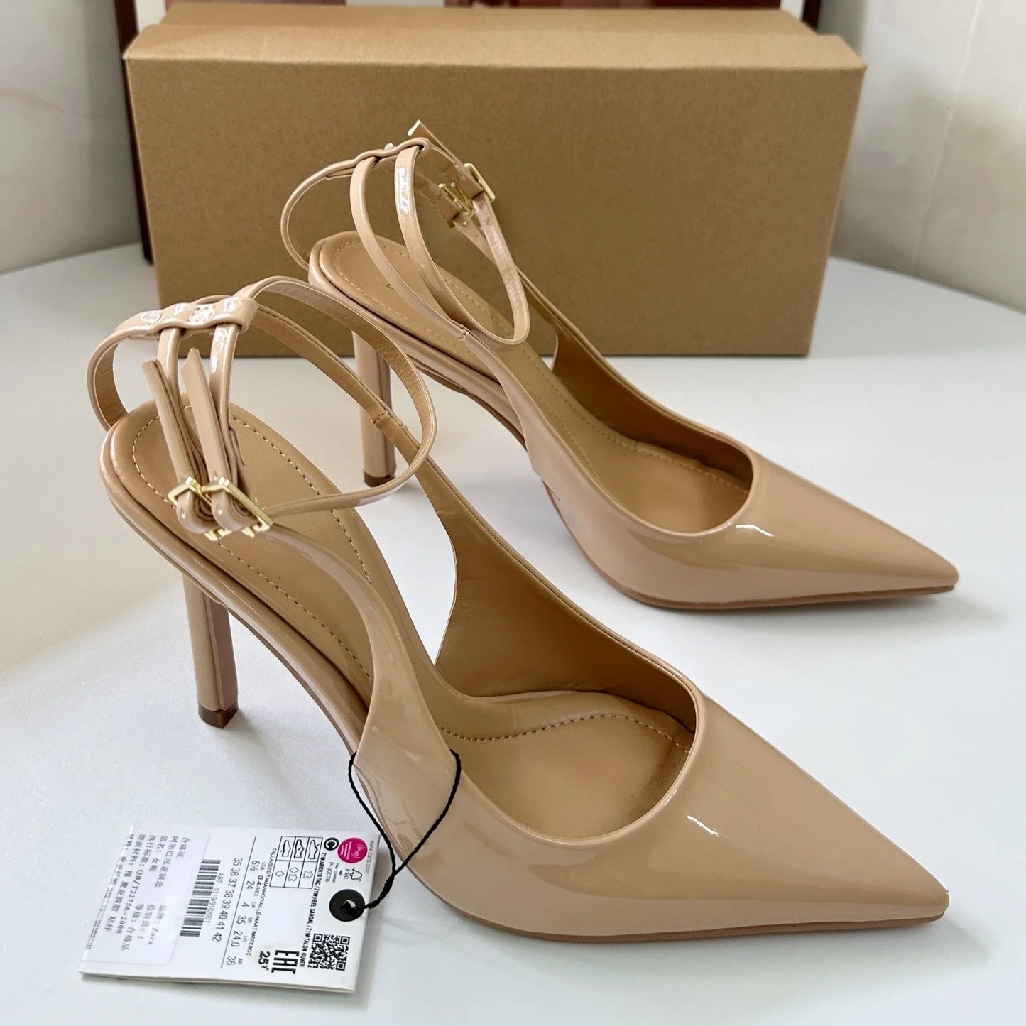2025 Summer Stiletto Modern Sandals for Women High Heels Sexy Ankle Strap Pointed Toe Luxury Brand Party Wedding Bridal Shoes